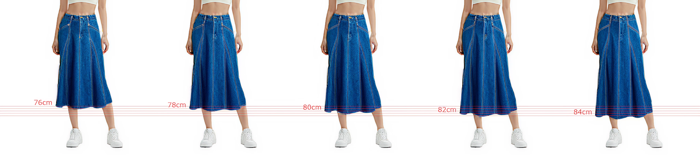 スカート丈76cm〜84cm 比較画像